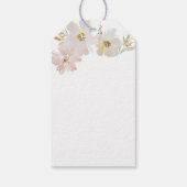 Étiquettes-cadeau Fleurs aquarelles crème et rose  (Dos)