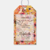 Étiquettes-cadeau Fleurs aquarelles d'automne Faveur de douche de ma (Devant)