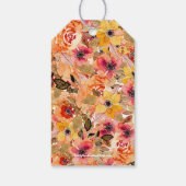 Étiquettes-cadeau Fleurs aquarelles d'automne Faveur de douche de ma (Dos)