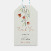 Étiquettes-cadeau Fleurs aquarelles vert pastel (Dos)