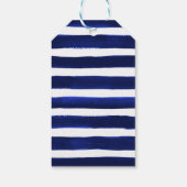 Étiquettes-cadeau Fleurs Argent Rayures Navy Remerciements Mariage S (Dos)