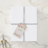 Étiquettes-cadeau Fleurs blanches à l'aquarelle de fête élégante (Avec de la ficelle)