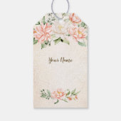 Étiquettes-cadeau Fleurs blanches à l'aquarelle de fête élégante (Dos)