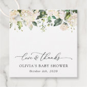 Étiquettes Cadeau Fleurs blanches, Fleurs de crème, Boho, Baby showe (Devant)
