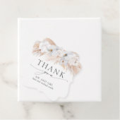 Étiquettes Cadeau Fleurs blanches Pampas Mariage en herbe Merci (En situation)