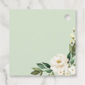 Étiquettes Cadeau Fleurs blanches vertes Fête des mariées géométriqu (Dos)