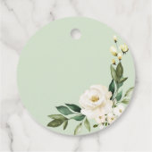 Étiquettes Cadeau Fleurs blanches vertes Fête des mariées géométriqu (Dos)