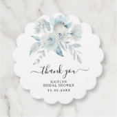 Étiquettes Cadeau fleurs bleu clair Douche nuptiale balises de faveu (Devant)