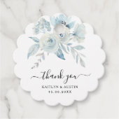 Étiquettes Cadeau fleurs bleu clair marques de faveur (Devant)