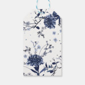 Étiquettes-cadeau Fleurs bleues (Dos)