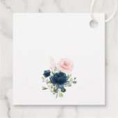 Étiquettes Cadeau Fleurs Bleues Marine, Fleurs Roses, Boho, Annivers (Dos)
