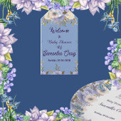 Étiquettes-cadeau Fleurs Bleues Pastel Douces Baby shower Floral Lil