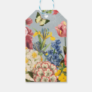 Étiquettes-cadeau fleurs botaniques vintages modernes