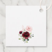 Étiquettes Cadeau Fleurs Bourgognes, Fleurs Roses, Boho, Baby shower (Dos)