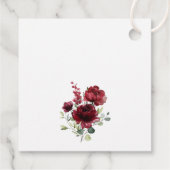 Étiquettes Cadeau Fleurs Bourgognes, Fleurs Rouges, Boho, Baby showe (Dos)