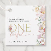 Étiquettes Cadeau Fleurs colorées, Fleurs sauvages, premier annivers (Devant)