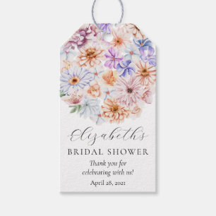 Étiquettes-cadeau Fleurs colorées printanières Fête des mariées roma
