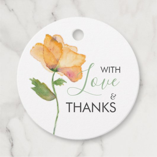 Étiquettes Cadeau Fleurs Coquelicot Aquarelle Oran (Devant)