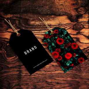 Étiquettes-cadeau Fleurs Création Nom commercial Hang Tags Roses rou