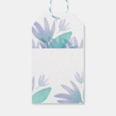 Étiquettes-cadeau Fleurs d'aquarelle bleu océan (Dos)