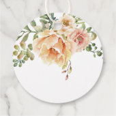 Étiquettes Cadeau Fleurs d'aquarelle, calligraphie mariage Merci (Dos)