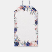 Étiquettes-cadeau Fleurs d'aquarelle de la Marine (Dos)