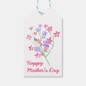 Étiquettes-cadeau Fleurs d'aquarelle délicates - Joyeuse fête des mè (Devant)