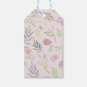 Étiquettes-cadeau Fleurs d'aquarelle festive 3