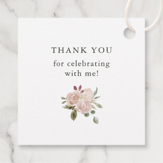 Étiquettes Cadeau Fleurs d'aquarelle neutres simples | Confirmations (Dos)