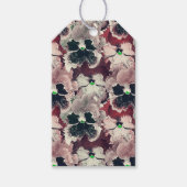 Étiquettes-cadeau Fleurs d'aquarelle rose, bordeaux (Devant)