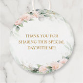 Étiquettes Cadeau Fleurs d'aquarelle rose Merci Communion (Dos)