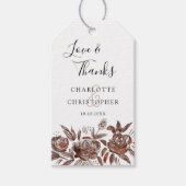 Étiquettes-cadeau fleurs d'aquarelle rose vif mariage merci (Devant)