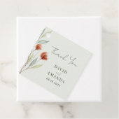 Étiquettes Cadeau Fleurs d'aquarelle vert pastel (En situation)