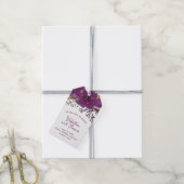 Étiquettes-cadeau Fleurs d'aquarelle violette Faveur de mariage (Avec de la ficelle)