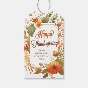 Étiquettes-cadeau Fleurs d'automne bon thanksgiving Affaires personn