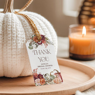 Étiquettes-cadeau Fleurs d'automne Fête des mariées Citrouille Favor
