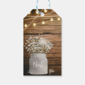Étiquettes-cadeau Fleurs de Baby's Breath dans un pot Mason rustique (Dos)