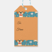 Étiquettes-cadeau Fleurs de chiot orange mignonnes customisées (Dos)