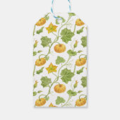 Étiquettes-cadeau fleurs de citrouille botanique (Dos)