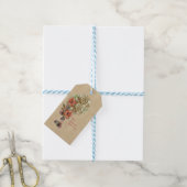 Étiquettes-cadeau Fleurs de cuir sur le daim (Avec de laficelle)