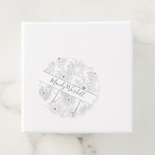 Étiquettes Cadeau Fleurs de Dandelion illustrées (En situation)