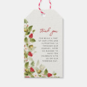 Étiquettes-cadeau Fleurs de fraises rouges sucrées Mariage (Devant)