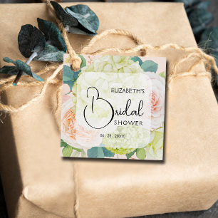 Étiquettes Cadeau Fleurs de Jardin romantiques Fête des mariées Favo