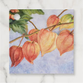 Étiquettes Cadeau Fleurs de lanternes orange (Devant)