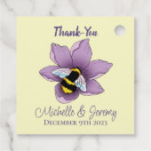 Étiquettes Cadeau Fleurs de lavande de bourdon Jaune (Dos)