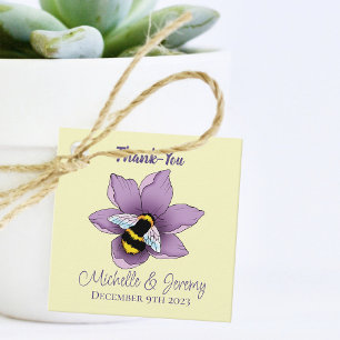 Étiquettes Cadeau Fleurs de lavande de bourdon Jaune