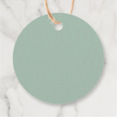 Étiquettes Cadeau Fleurs de magnolia blanches Fond de nuage vert sau (Dos)