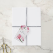 Étiquettes-cadeau Fleurs de Magnolia rose Occasion modifiable (Avec de la ficelle)