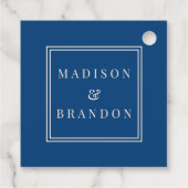 Étiquettes Cadeau Fleurs de mariage du milieu du siècle | Bleu (Dos)