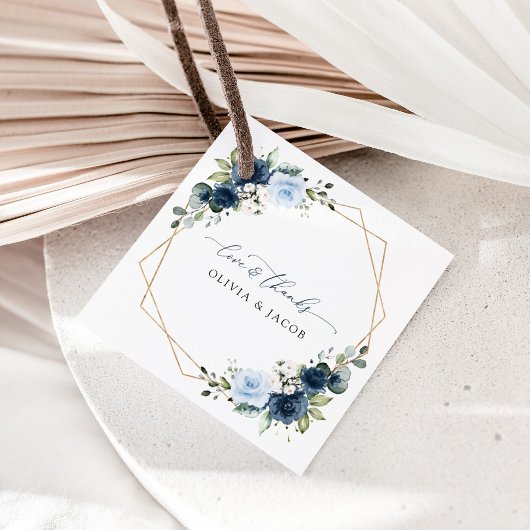 Étiquettes Cadeau Fleurs de marine, Fleurs bleues, Boho, Mariage flo